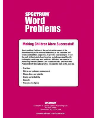 Word Problems, Grade 3 by Spectrum Compiler