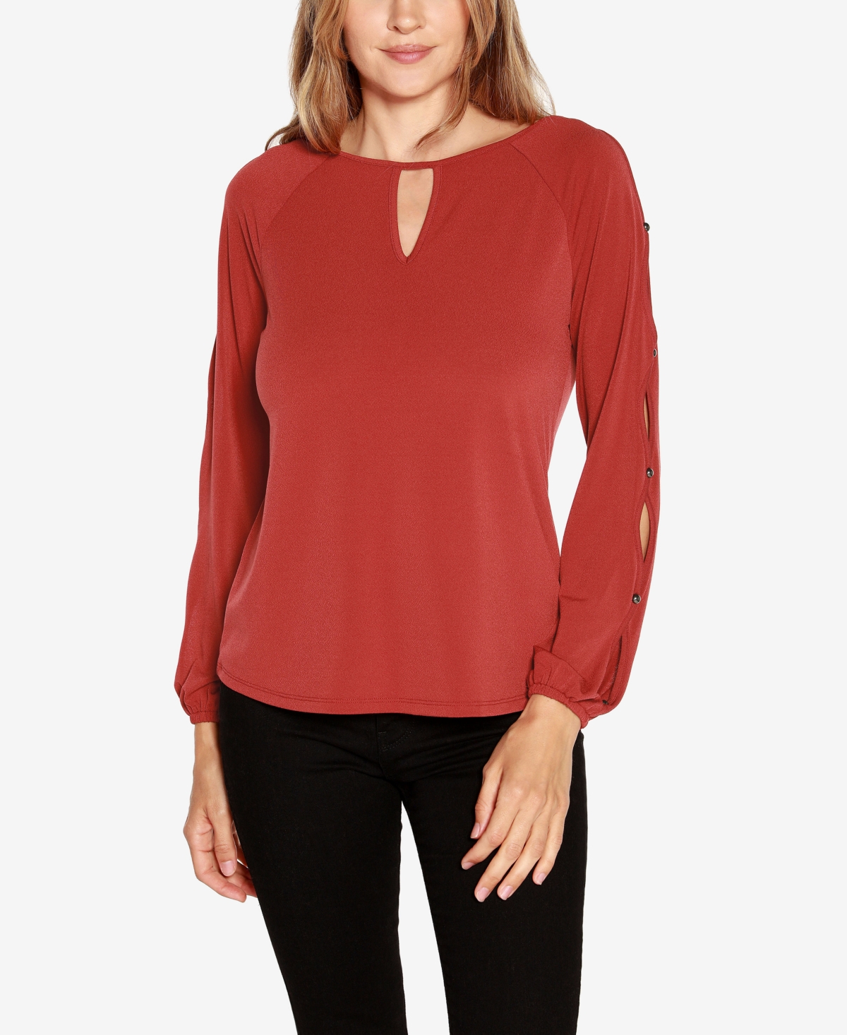 Button Front Flare Sleeve Top
