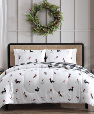 Hallmart Collectibles - Holiday Pups 2-Pc. and 3-Pc. Comforter Set, Created for Macy's