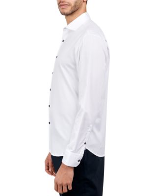 Men's Solid Texture Dress Shirt