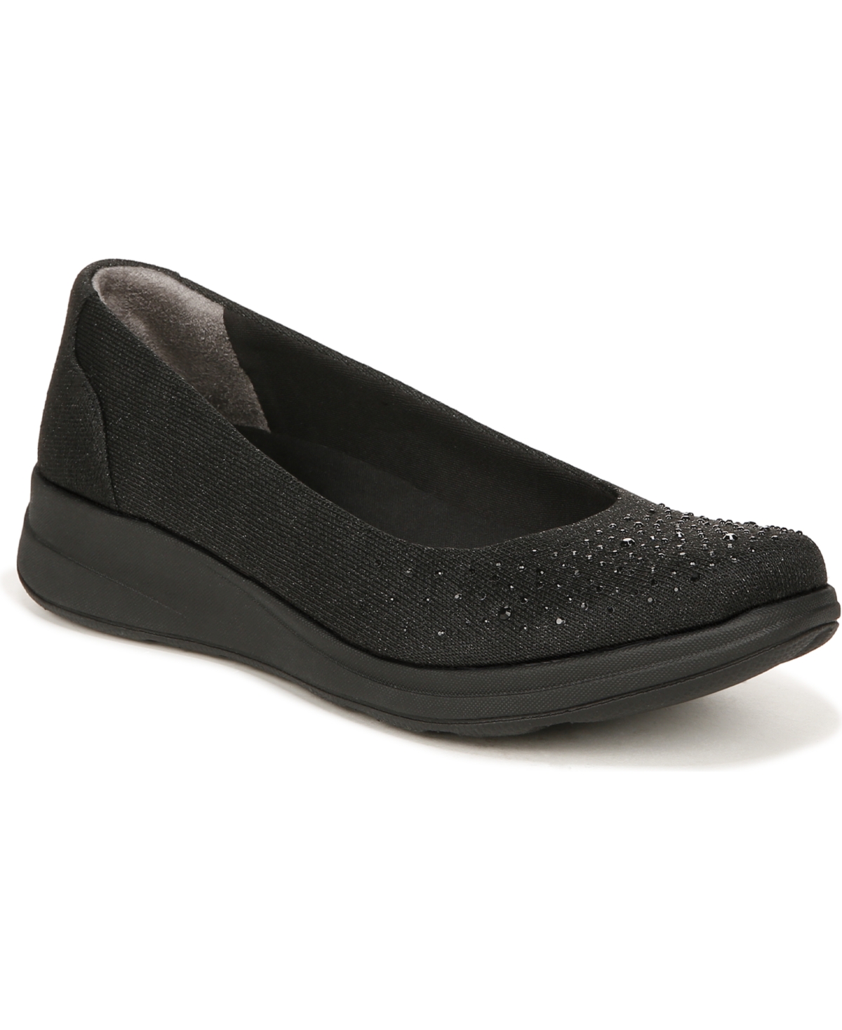 Bzees Premium Golden Bright Washable Slip-ons In Black Sparkle Knit Fabric