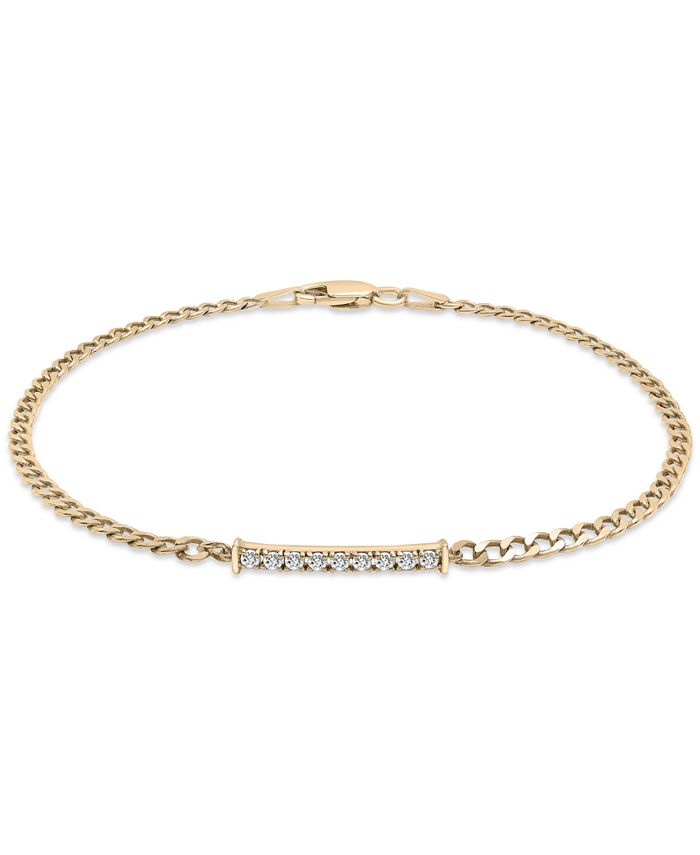 Audrey by Aurate Diamond Bar Curb Link Bracelet (1/6 ct. t.w.) in Gold ...