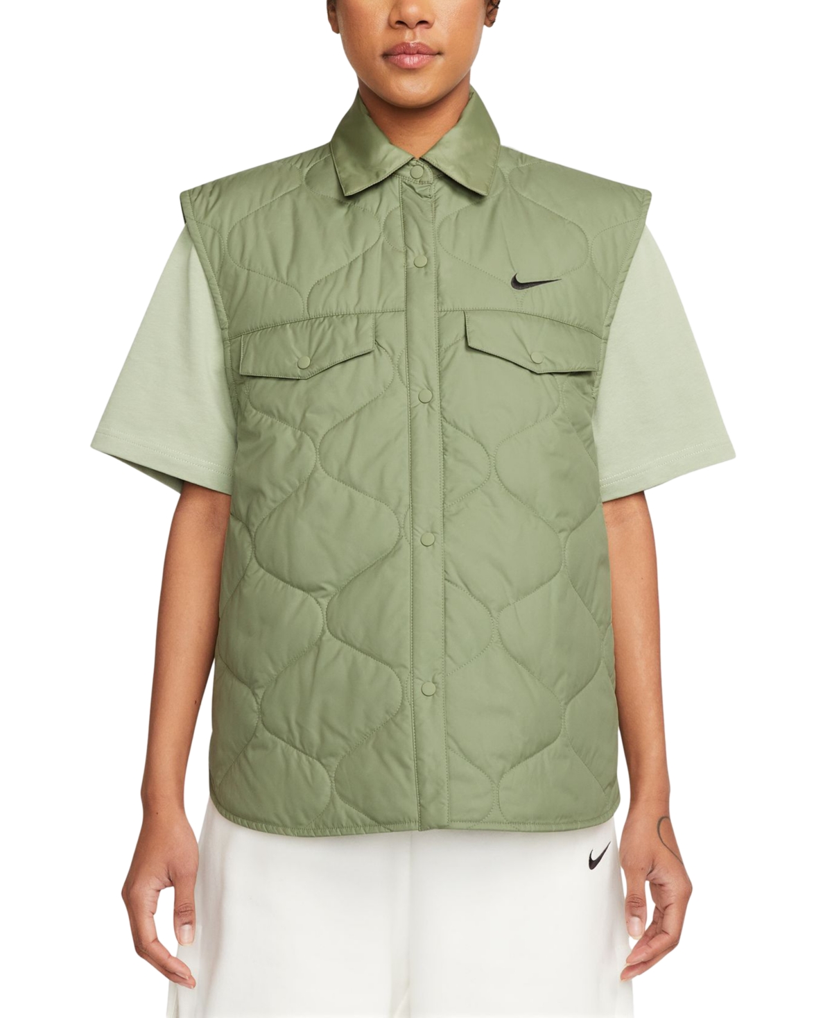 Nike Sportswear Women's Essentials Vest In Oil Green,black
