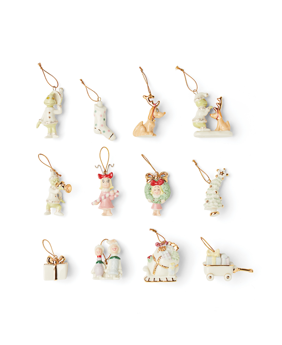 Lenox How The Grinch Stole Christmas 12-piece Mini Ornaments In Multi