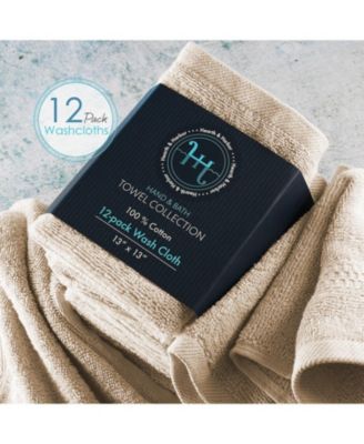 Luxury Combed Cotton Washcloth Set, 12-Pack