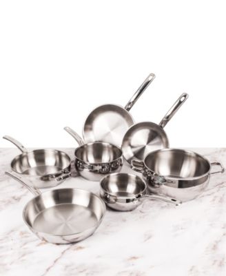 Belly Shape 12pc 18/10 Stainless Steel Cookware Set, SS Lids
