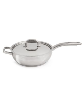 Belly Shape 18/10 Stainless Steel 9.5" Deep Skillet with SS Lid, 3.2qt.