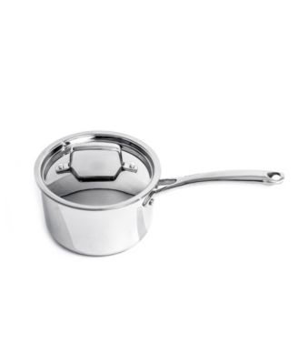 Professional Tri-Ply 18/10 Stainless Steel 8" Saucepan with SS Lid, 3.3qt.