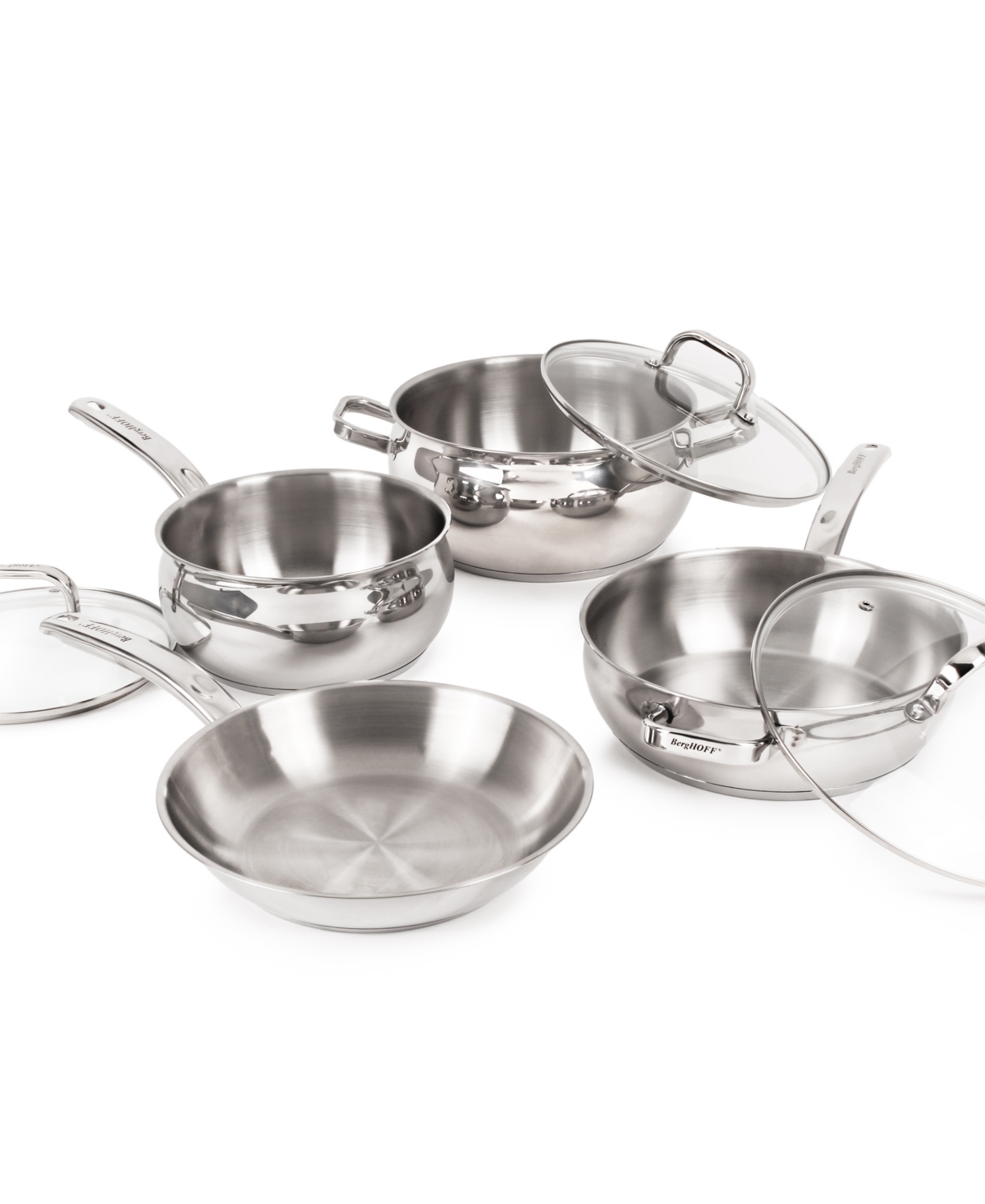 BergHOFF Belly 18/10 Stainless Steel 7 Piece Starter Cookware Set