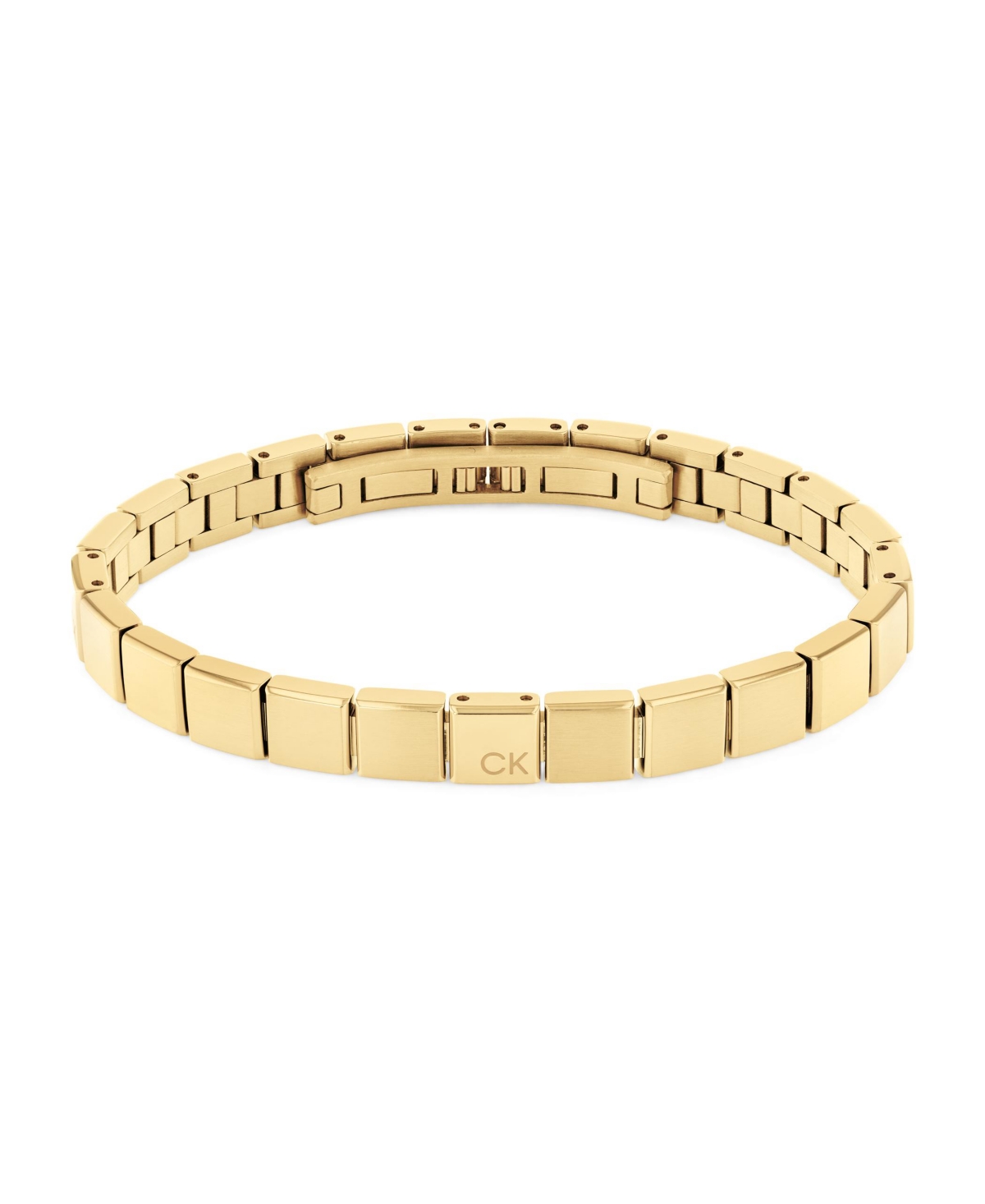 Calvin Klein Men's Gold-tone Stainless Steel Square Bead Bracelet