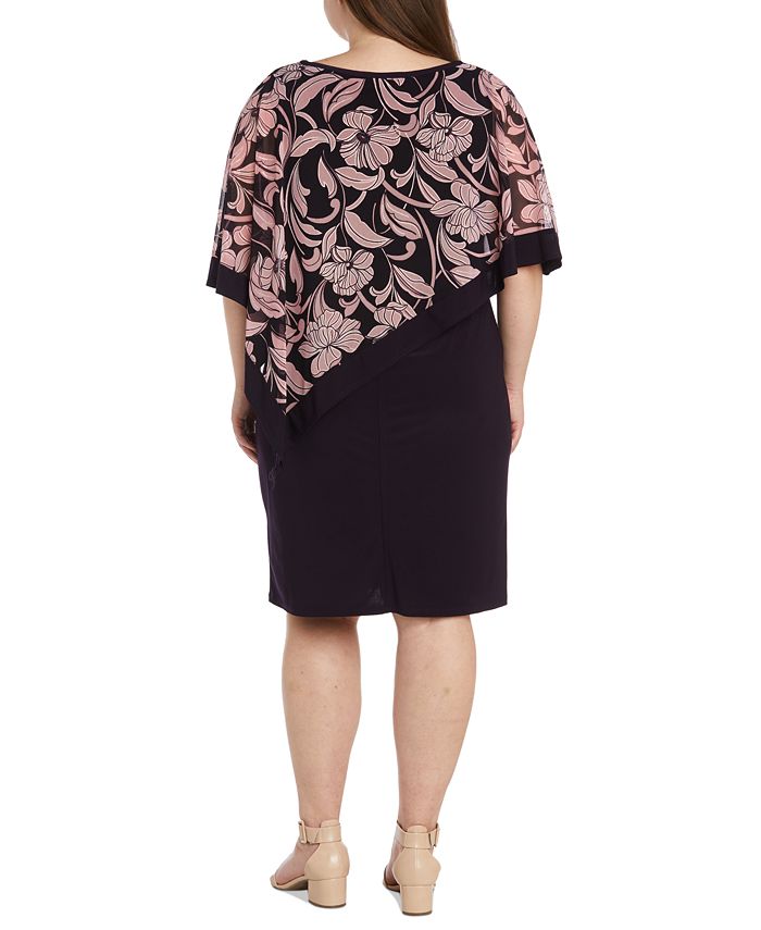 R & M Richards Women's Floral-Print Poncho Dress - Macy's