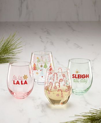 The Cellar Holiday Stemless Wine Glasses, Set of 2, Created for Macy's -  Macy's