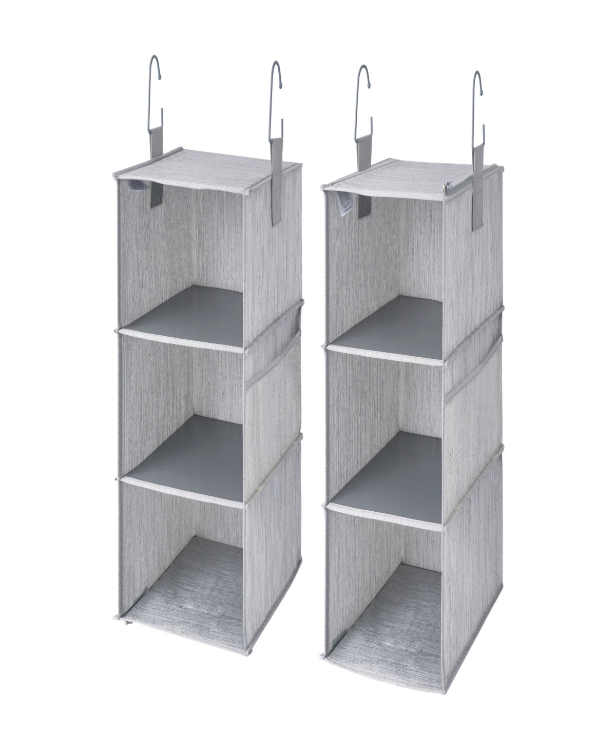 Wethinkstorage 50 Lbs Weight Capacity Attachable Three-shelf Hanging Closet Organizers, Set Of 2 In Gray