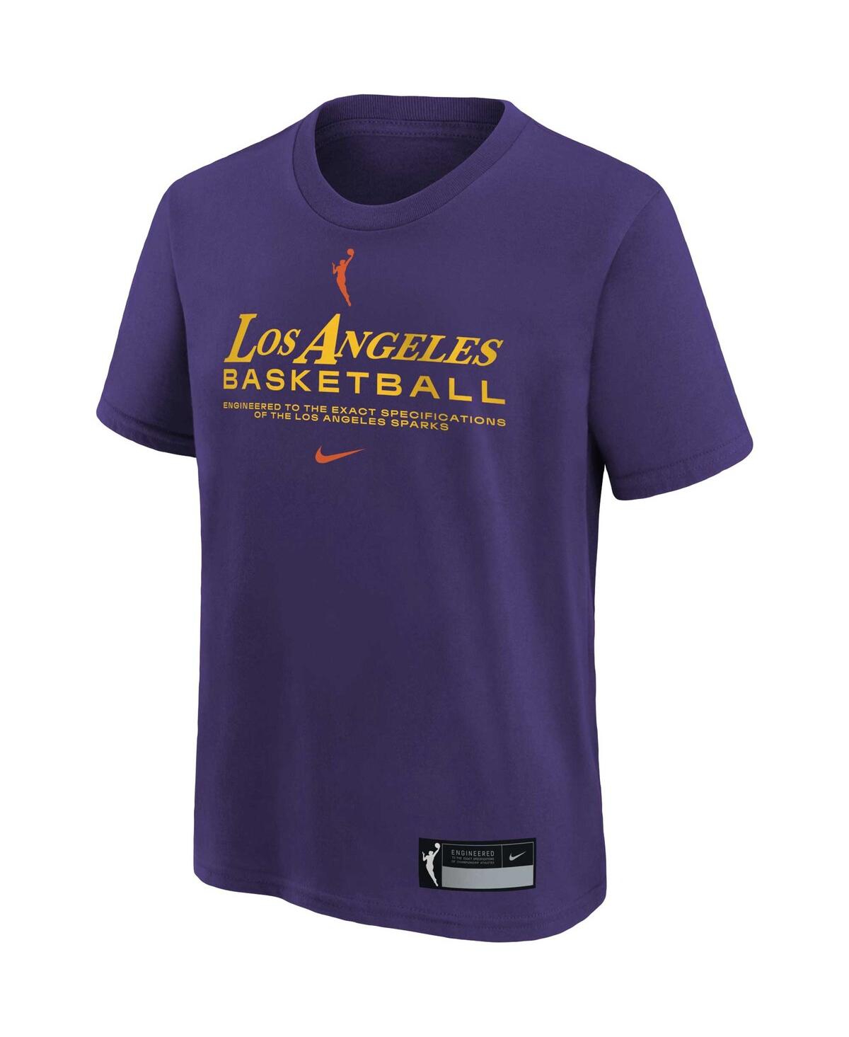 Shop Nike Big Boys And Girls  Purple Los Angeles Sparks On Court Legend Essential Practice T-shirt