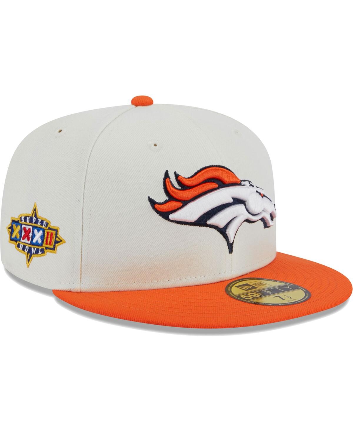 Shop New Era Men's  Cream Denver Broncos Retro 59fifty Fitted Hat