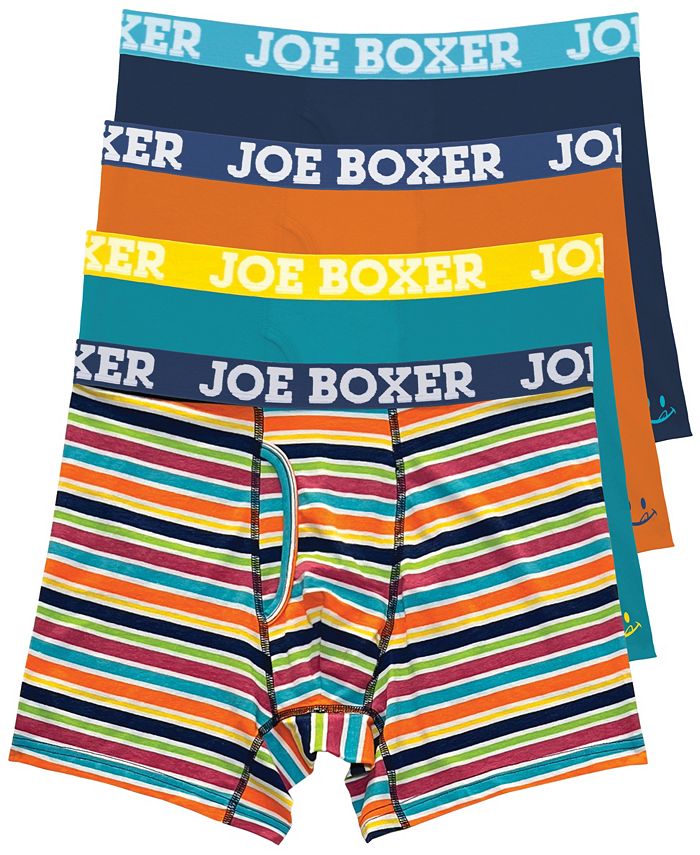 Joe Boxer Men s Bright Stripes Cotton Stretch Boxer Briefs Pack