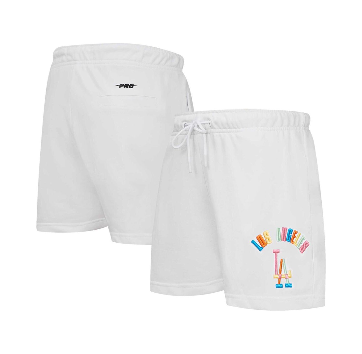 Women's White Los Angeles Dodgers Washed Neon Shorts