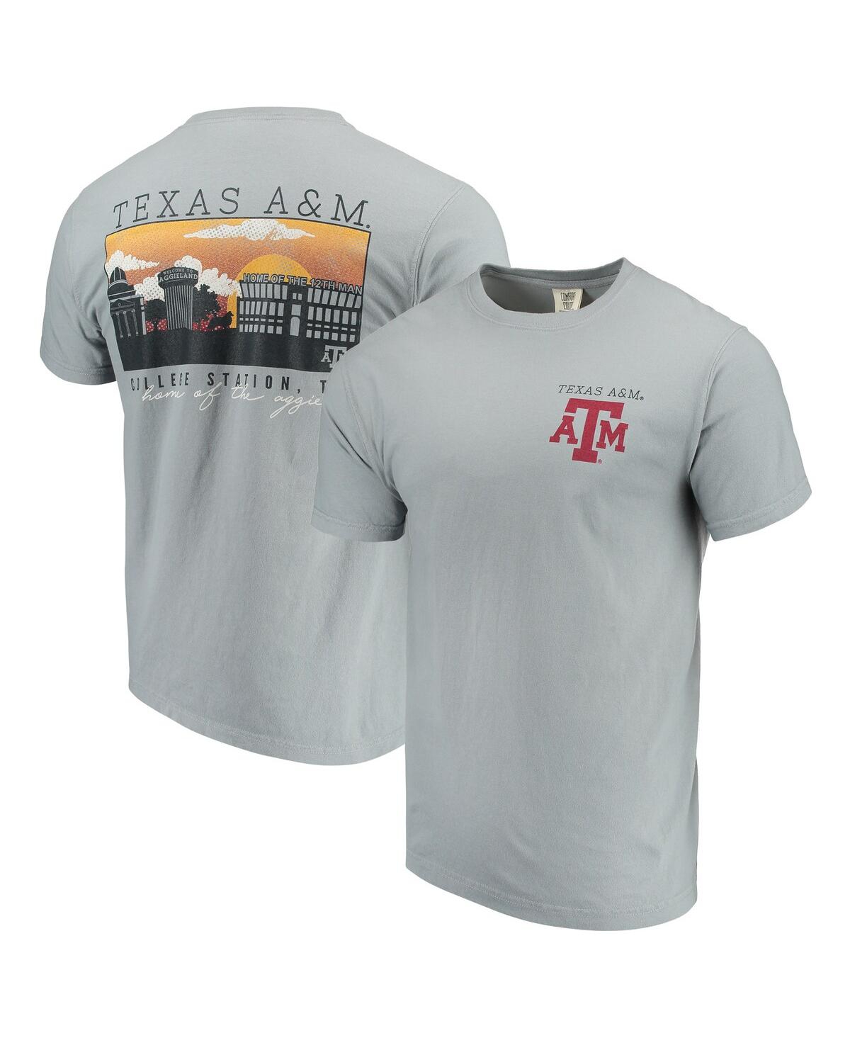 Shop Image One Men's Gray Texas A&m Aggies Comfort Colors Campus Scenery T-shirt
