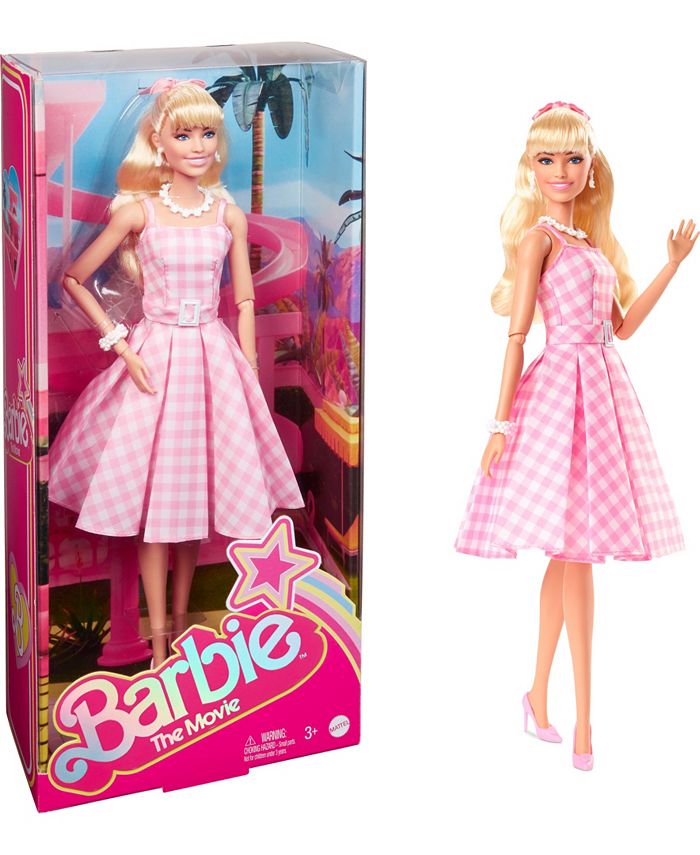 Barbie The Movie Collectible Doll, Margot Robbie as Barbie in Gingham Dress  - Macy's