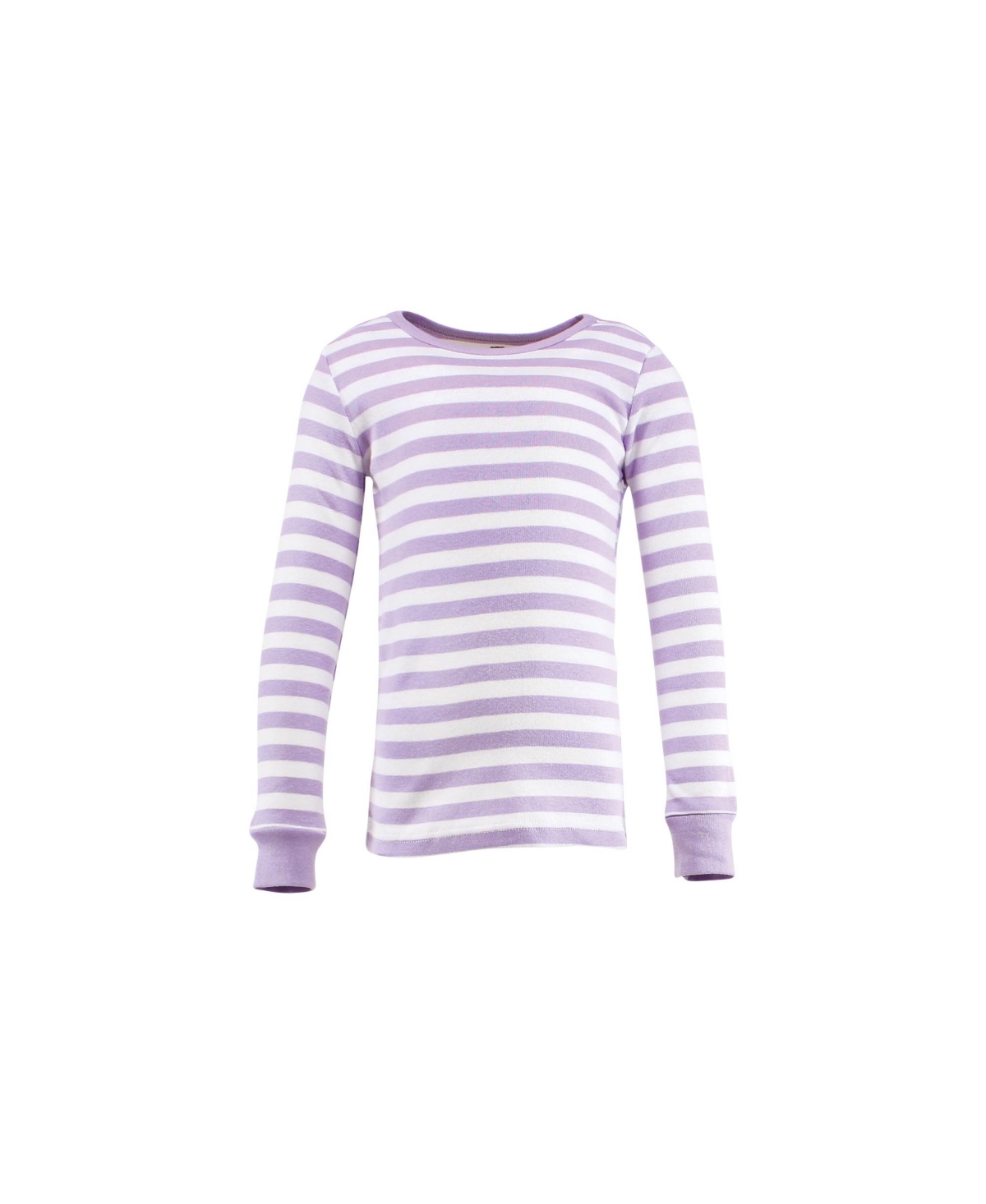 Hudson Baby Big Girls Cotton Pajama Set, Lilac Stripe