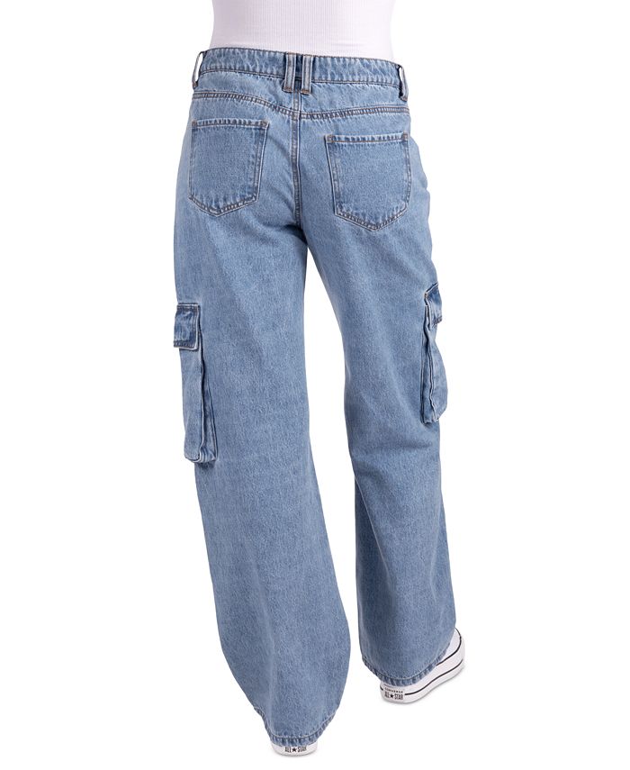 Indigo Rein Juniors' Cotton High-Rise Utility Cargo Skater Jeans - Macy's