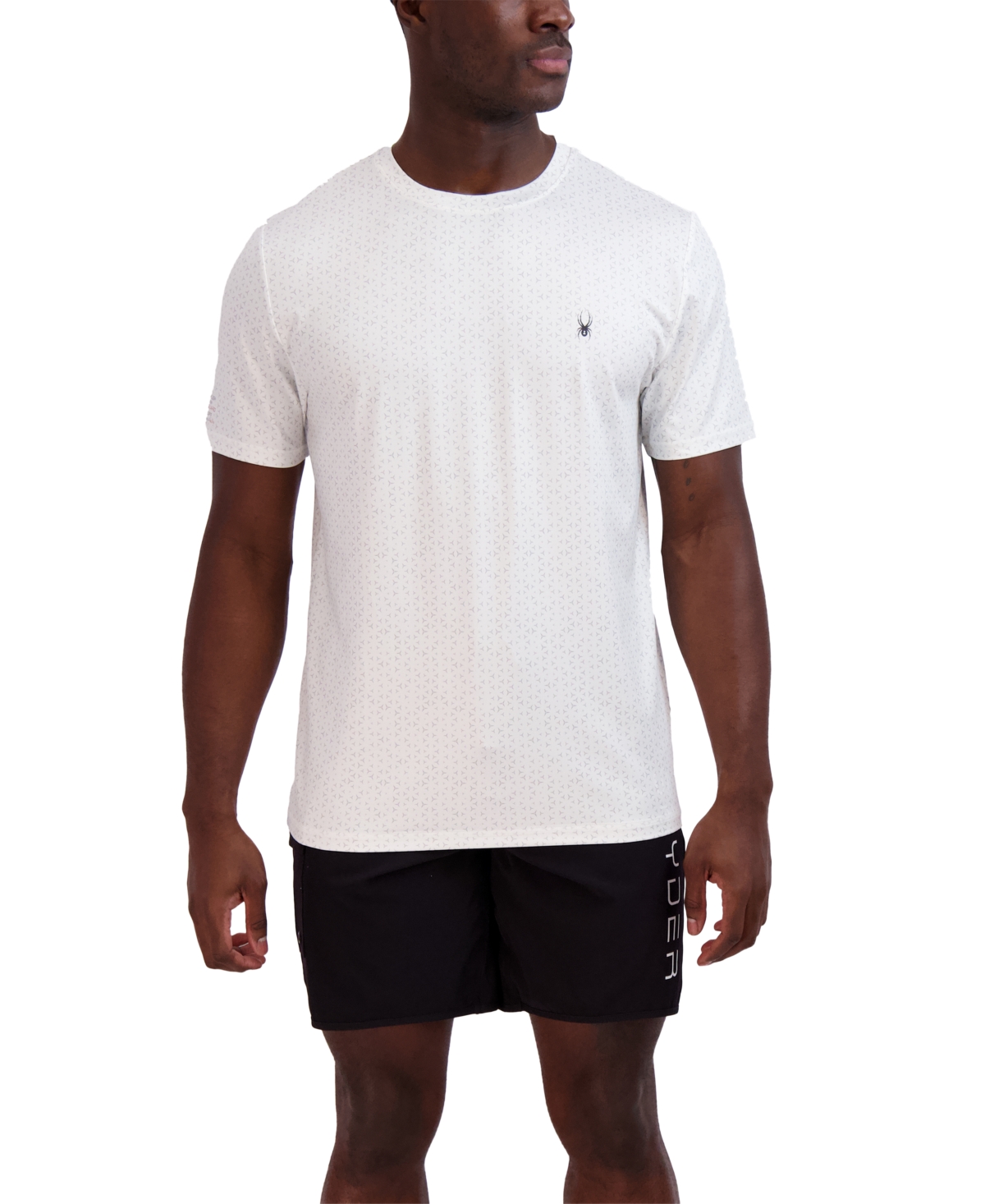 Spyder Men's Printed Jersey Short Sleeve Rash Guard T-shirt In White