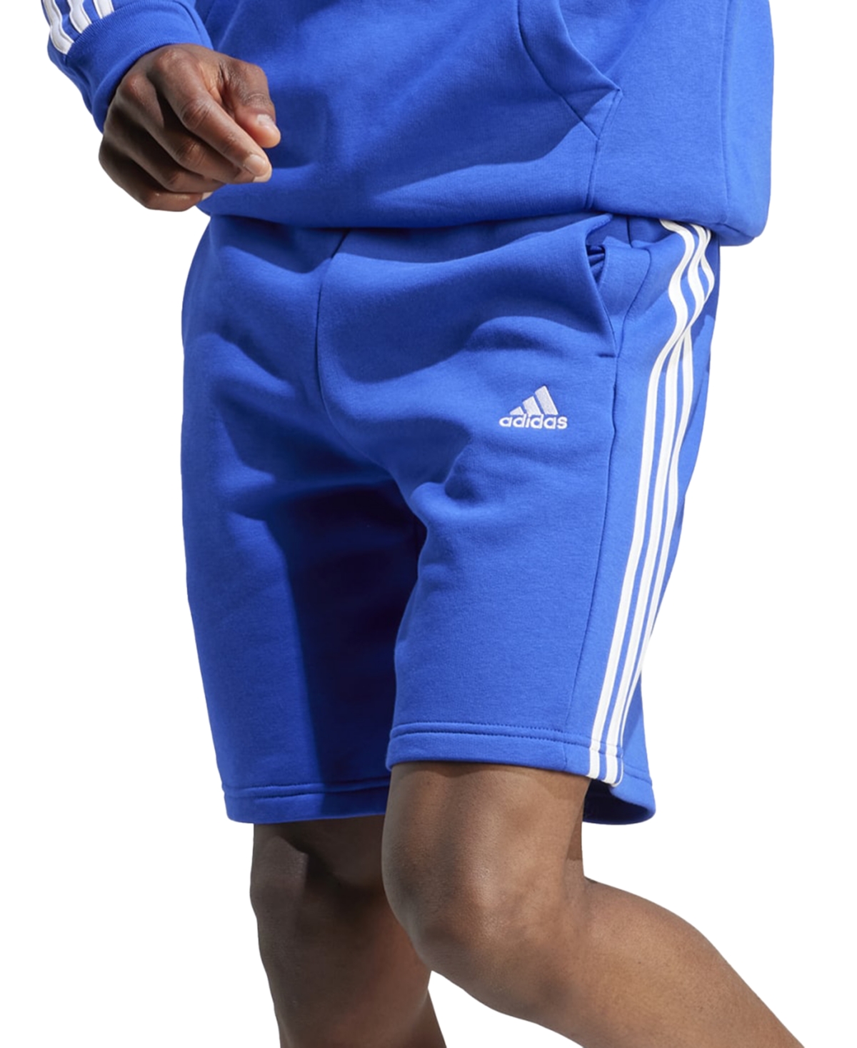 Adidas Originals Men's 3-stripes 10" Fleece Shorts In Lucid Blue,white