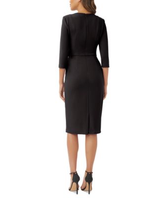 【海外限定】AdriannaPapell ドレス☆Knit Crepe Tie Waist Shea Adrianna Papell Women's Knit Crepe Tie Waist Sheath, Blue