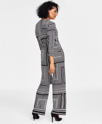 I.N.C. International Concepts Women's Printed V-Neck Jumpsuit, Created for Macy's