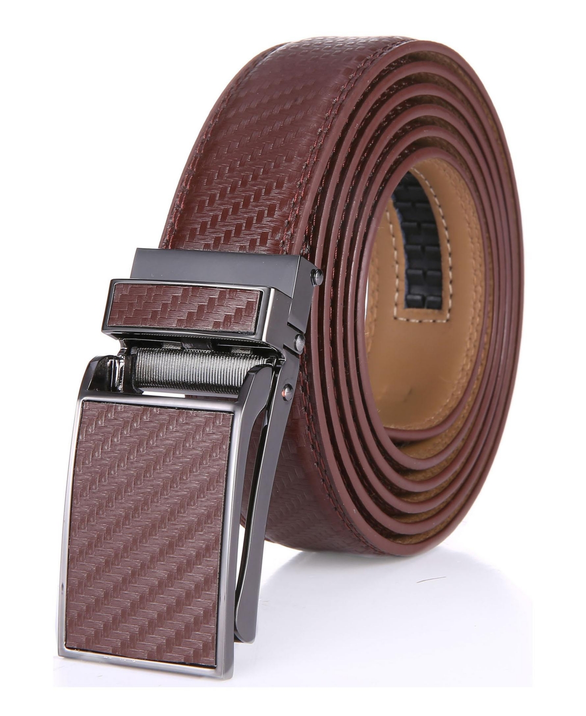 Men's Twill Weave Ratchet Belt - Dark brown