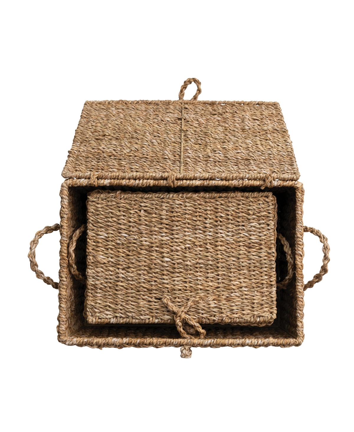 Sorbus Seagrass Baskets with Liner, Set of 3 - Neutral