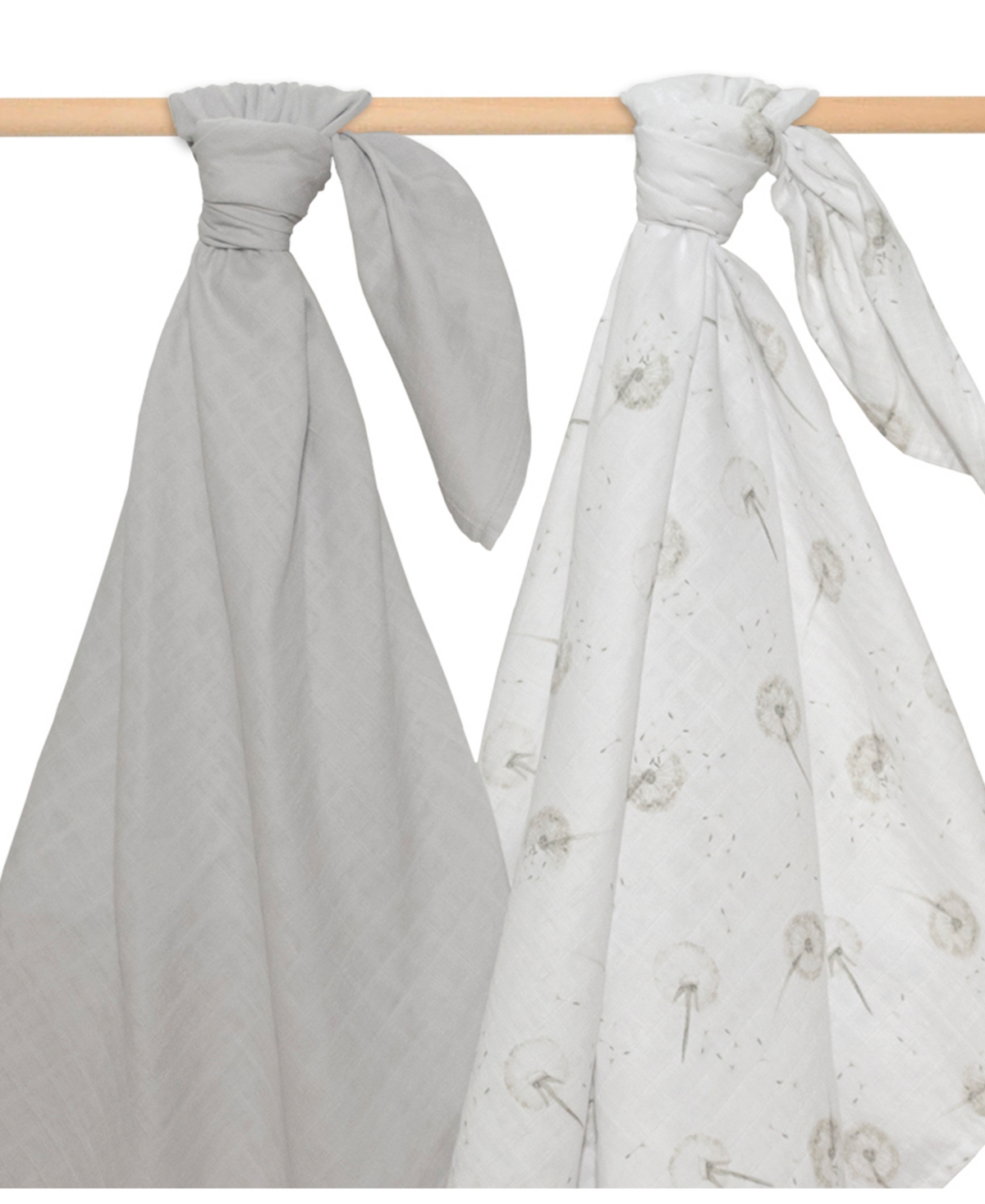 Living Textiles Baby Boys Or Baby Girls Muslin Swaddle Blankets, Pack Of 2 In Gray