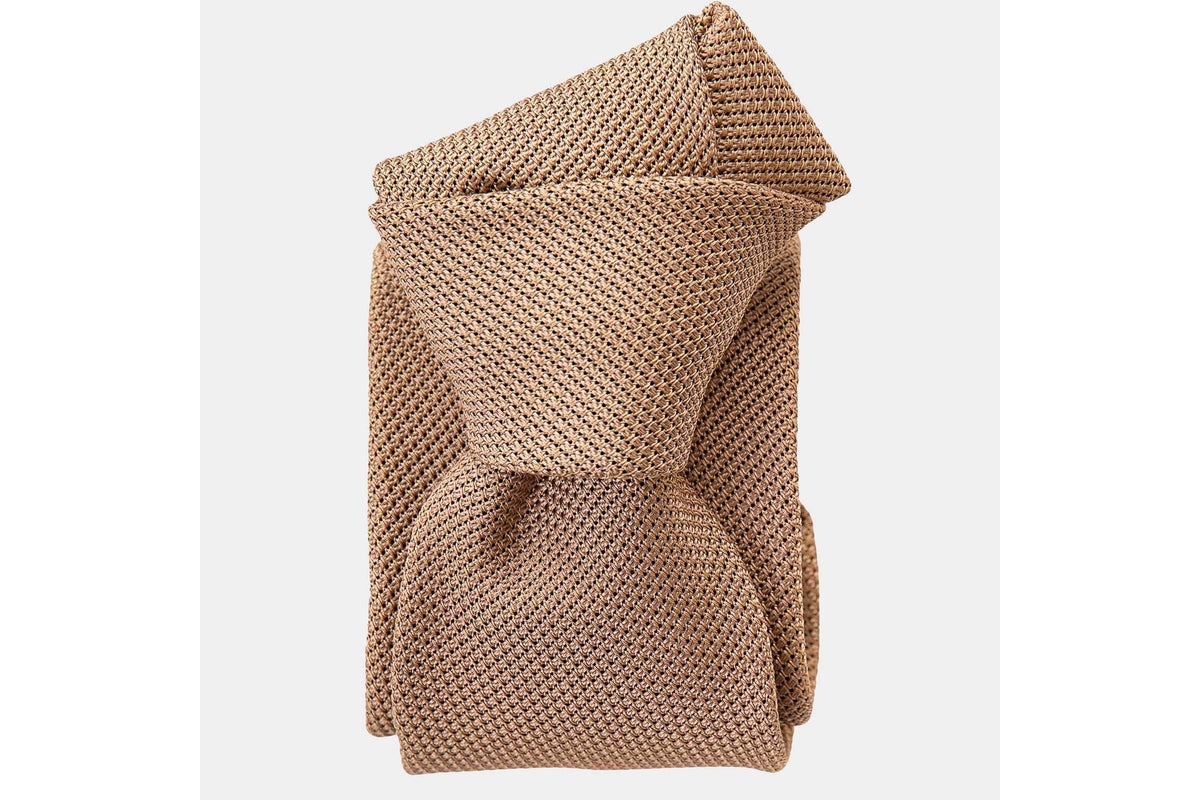 Camelo - Silk Grenadine Tie for Men - Light brown