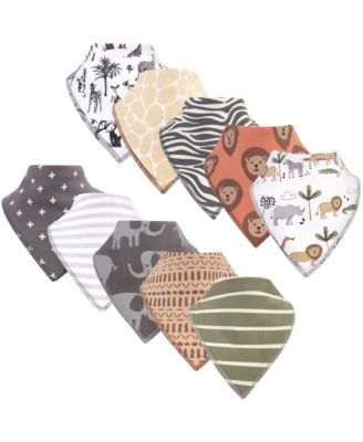 Hudson Baby - - Baby Boys and Girls Cotton Terry Drooler Bibs Set
