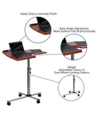 Angle And Height Adjustable Mobile Laptop Computer Table With Top