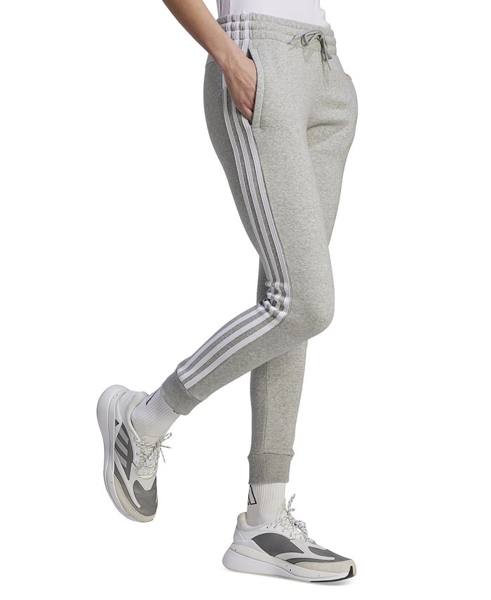 SIZE MEDIUM.  adidas Women's 3-Stripe Cotton Fleece Sweatpant Jogger - Gray - M