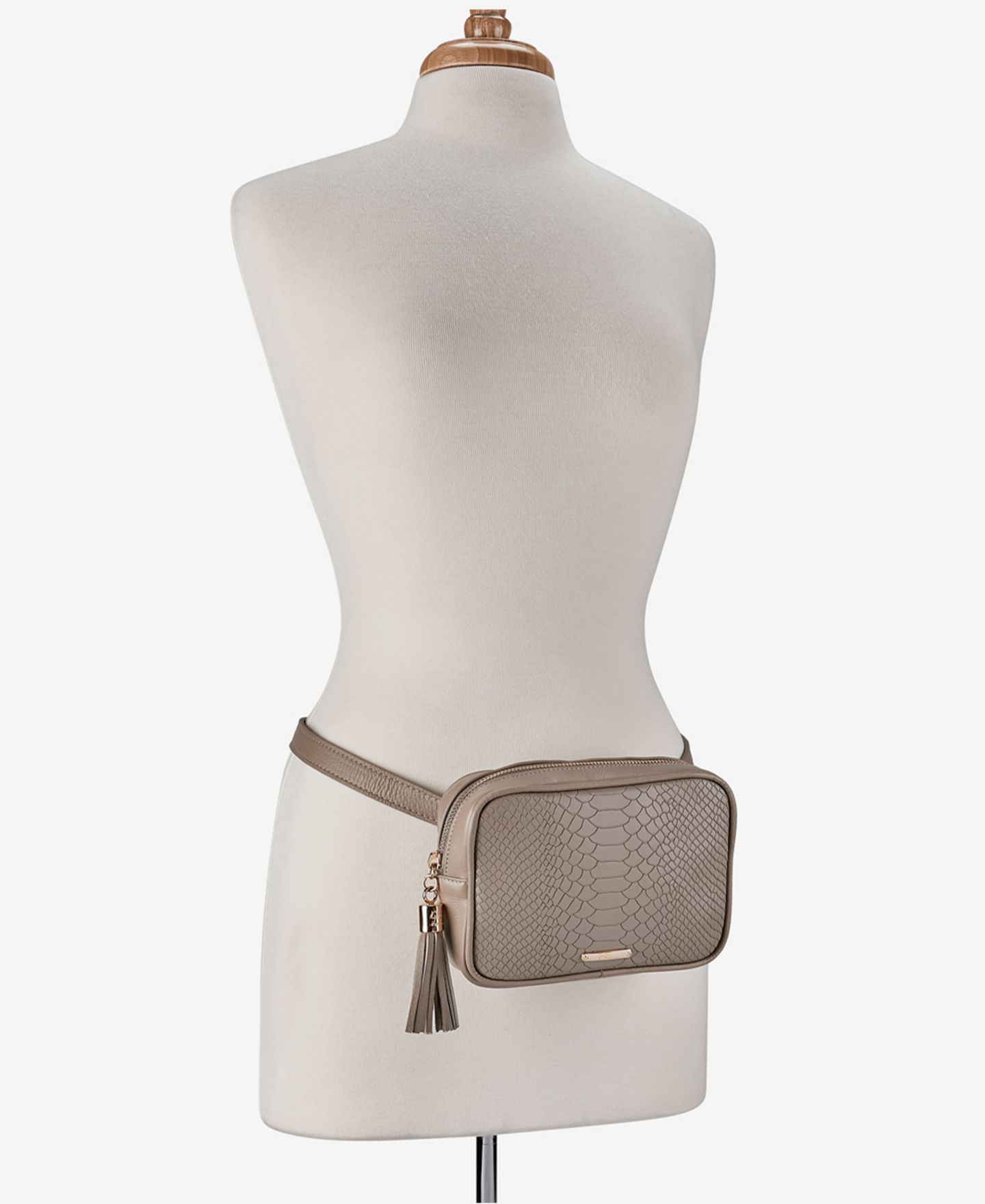 Женская сумка GiGi New York Kylie Leather Belt, цвет: Серо-бежевый — фото 5