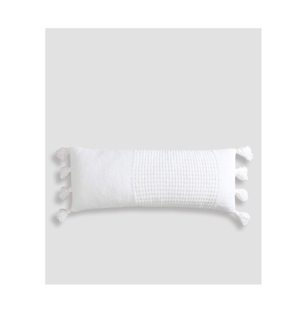 Sunday Citizen Braided Pom Pom Decorative Pillow, 14" X 36" In Off White