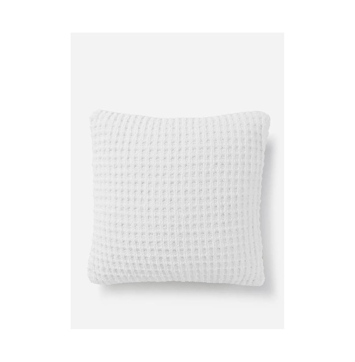 Sunday Citizen Snug Waffle Decorative Pillow, 20" X 20" In Clear White