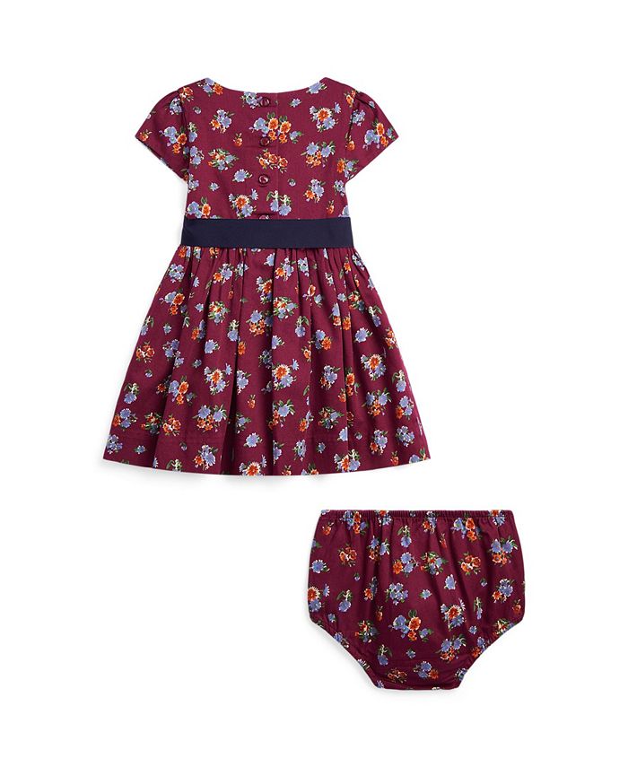 Polo Ralph Lauren Baby Girls Floral Cotton Sateen Dress Macy's