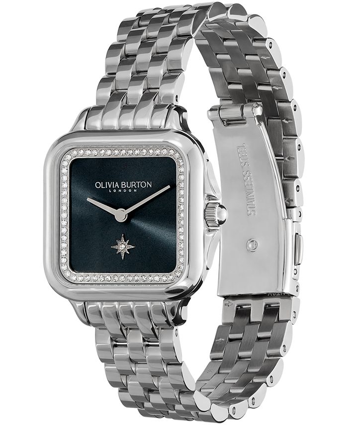 Olivia Burton Silver Stainless Steel Dress Watch