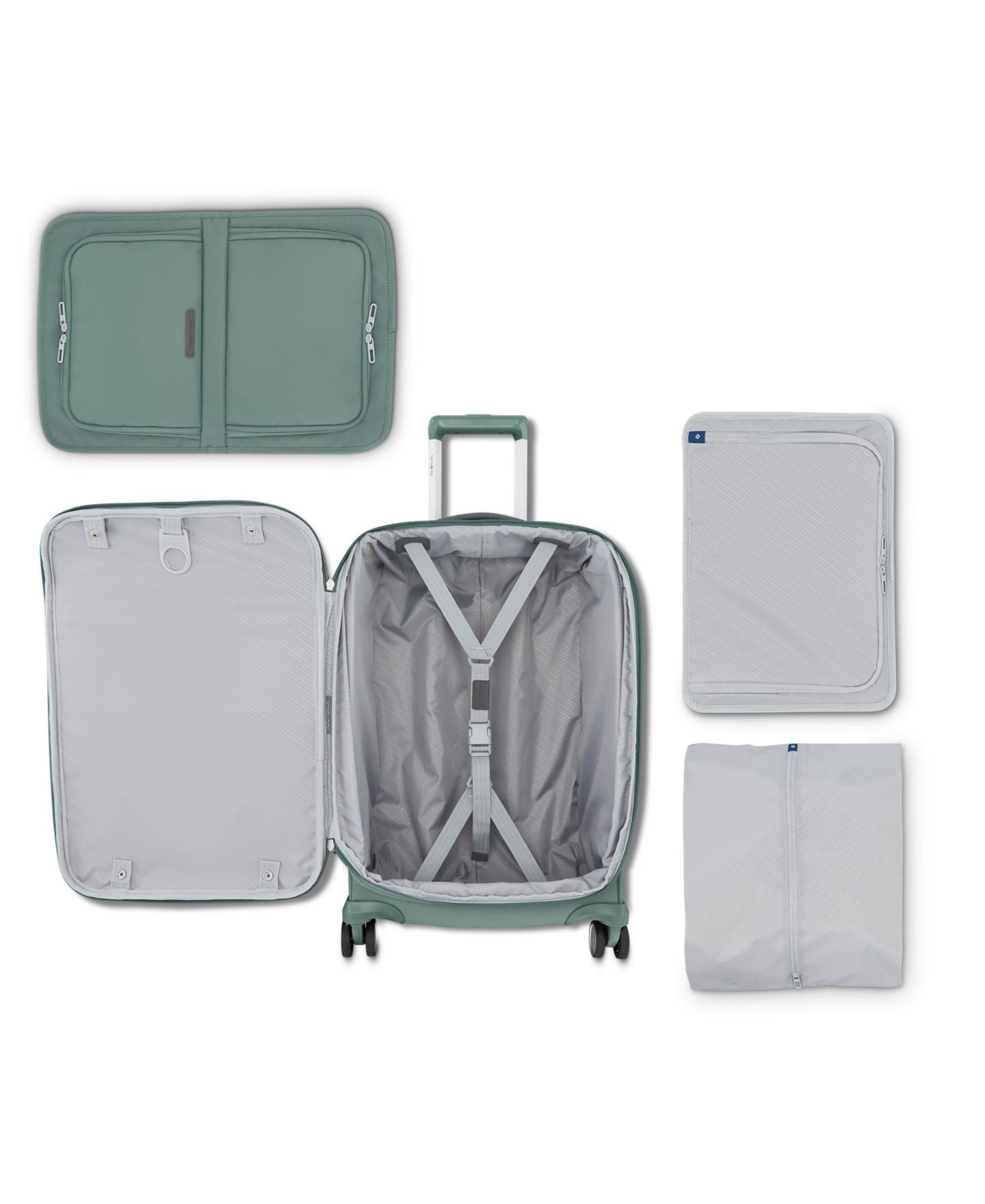 Чемодан Samsonite Elevation Plus Softside Carry on Expandable Spinner, цвет: Кипарисовый зелёный — фото 7
