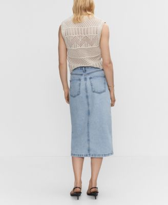 Women's Denim Midi-Skirt