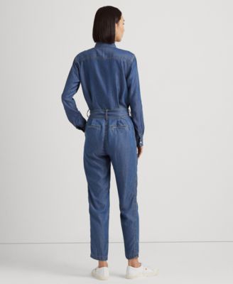 オールインワン・サロペット RALPH LAUREN Women Jumpsuits 200957619 001 BLUE Belted Denim Jumpsuit | Ralph Lauren