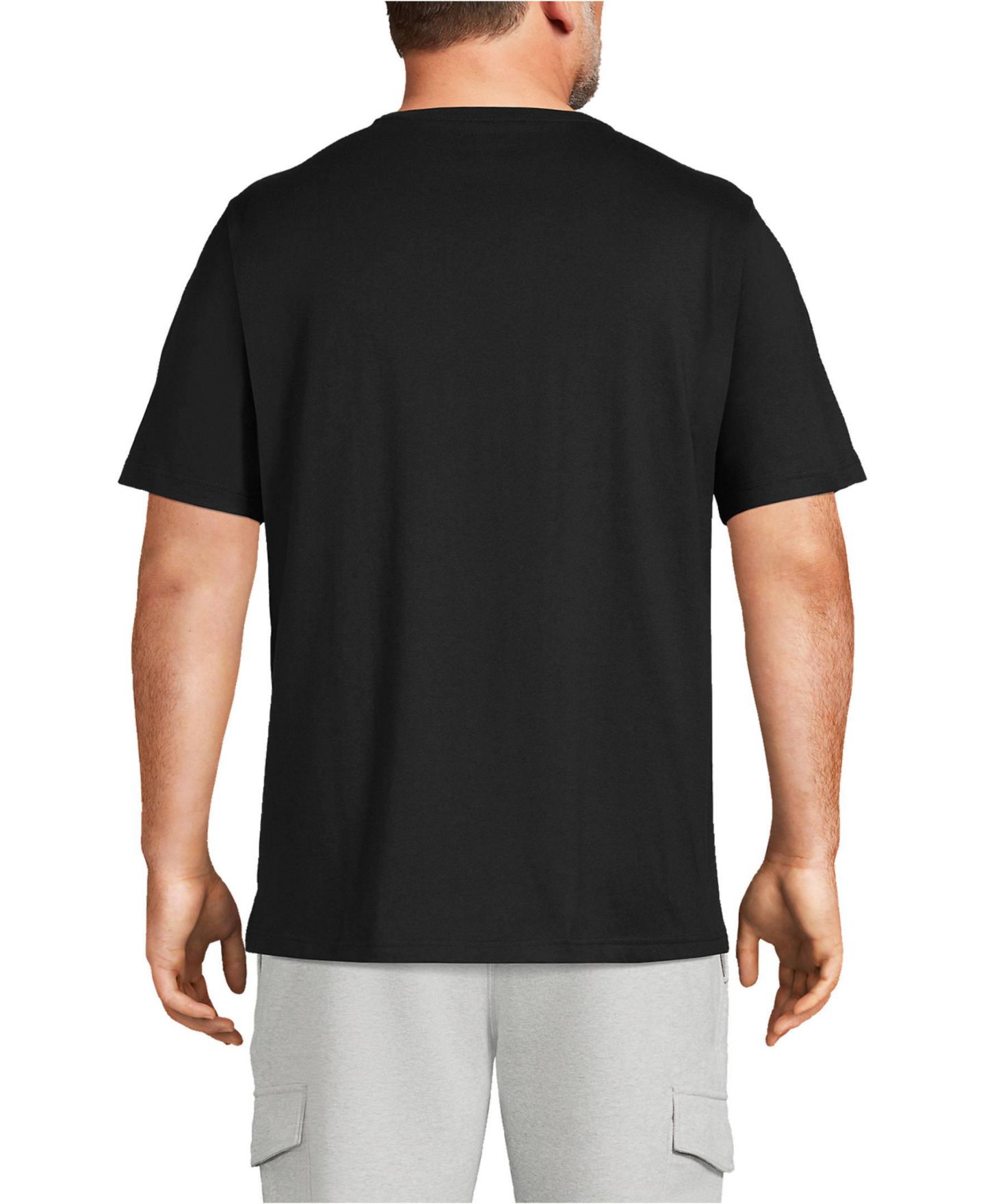 Мужская футболка Lands' End Big & Tall Super-T Short Sleeve, цвет: Чёрный — фото 2