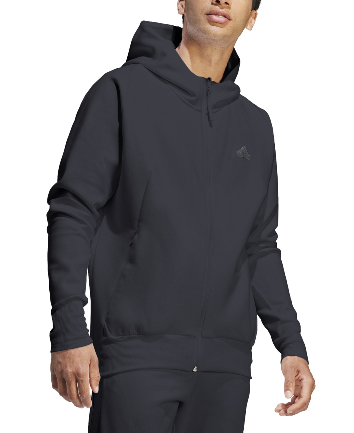 adidas Men\'s Z.n.e. Premium Loose-Fit Aeroready Full-Zip Hoodie - Black |  Smart Closet | Sweatshirts