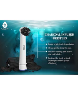 Replacement Toothbrush Heads Charcoal Infused Bristles Compatible with Oral B Electric Toothbrush