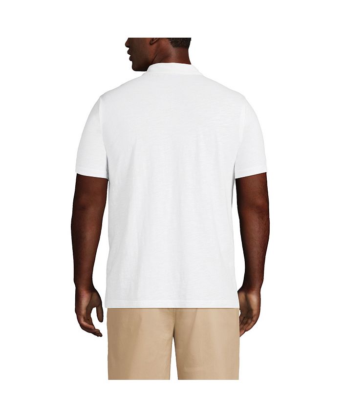 Lands' End Men's Short Sleeve Slub Pocket Polo T-Shirt - Macy's