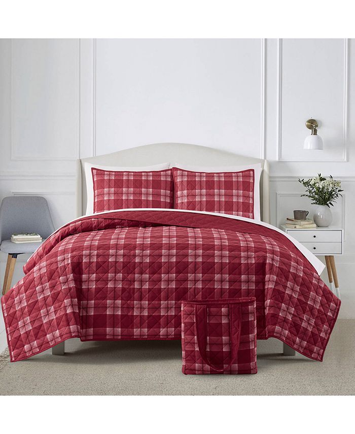 Home Basics Plaid Non-Woven Blanket Bag with See-through Window
