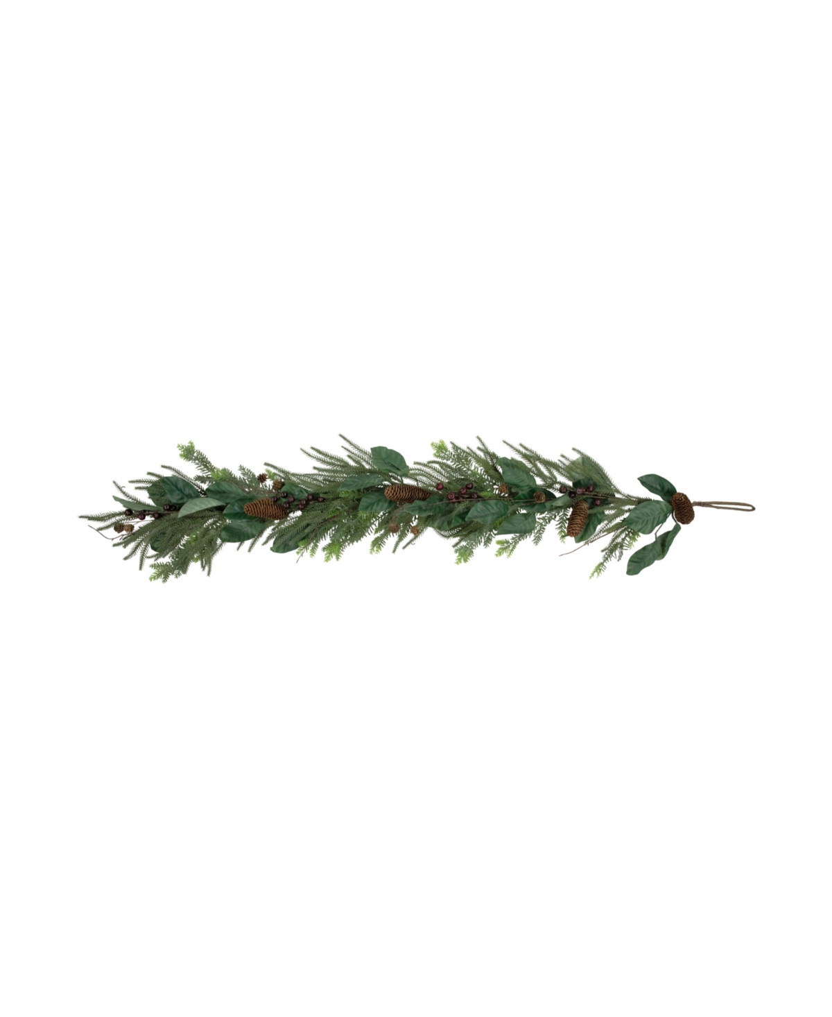 Mixed Foliage with Pine Cones and Berries Christmas Garland Unlit